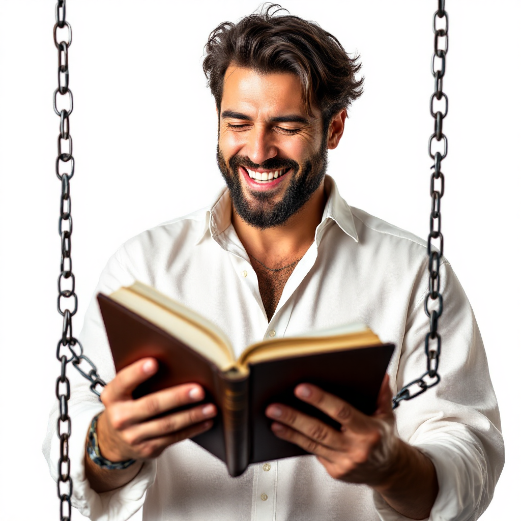 HOMEM LENDO BIBLIA CORRENTES FORA DELE